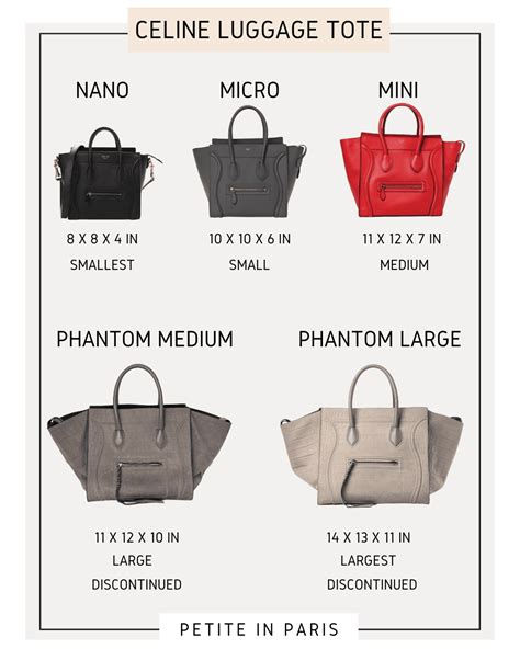 celine bag size chart|celine medium luggage tote.